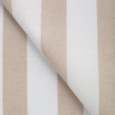PRINTED COTTON POPLIN FABRIC - BEIGE AND WHITE STRIPES - 125 GSM