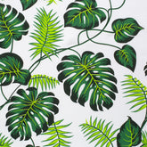 PRINTED COTTON POPLIN FABRIC - LEAVES AND FLOWERS PRINT - 160 GSM