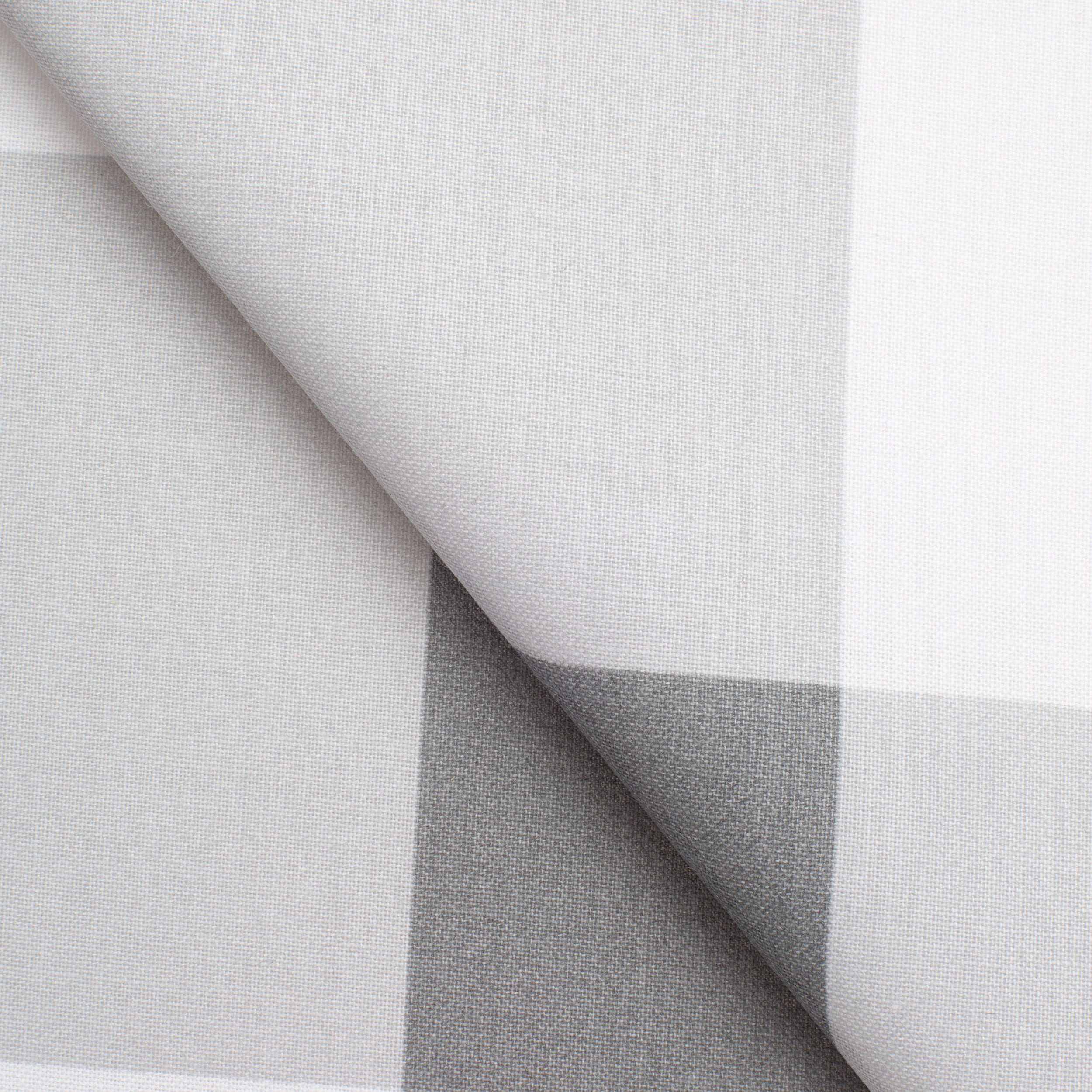 CHECKED COTTON POPLIN FABRIC - GREY AND WHITE - 160 GSM
