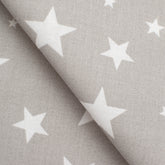 PRINTED COTTON POPLIN FABRIC - BEIGE STARS PRINT - 160 GSM