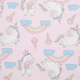 4.2 OZ COTTON POPLIN - PRINTED - UNICORNS PINK