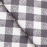CHECKED COTTON POPLIN FABRIC - GREY AND WHITE - 160 GSM