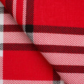 CHECKED COTTON POPLIN FABRIC - RED - 160 GSM
