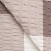 CHECKED COTTON SEERSUCKER FABRIC - BEIGE AND BROWN CHECK - 160 GSM