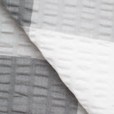 CHECKED COTTON SEERSUCKER FABRIC - GREY AND WHITE CHECK - 160 GSM