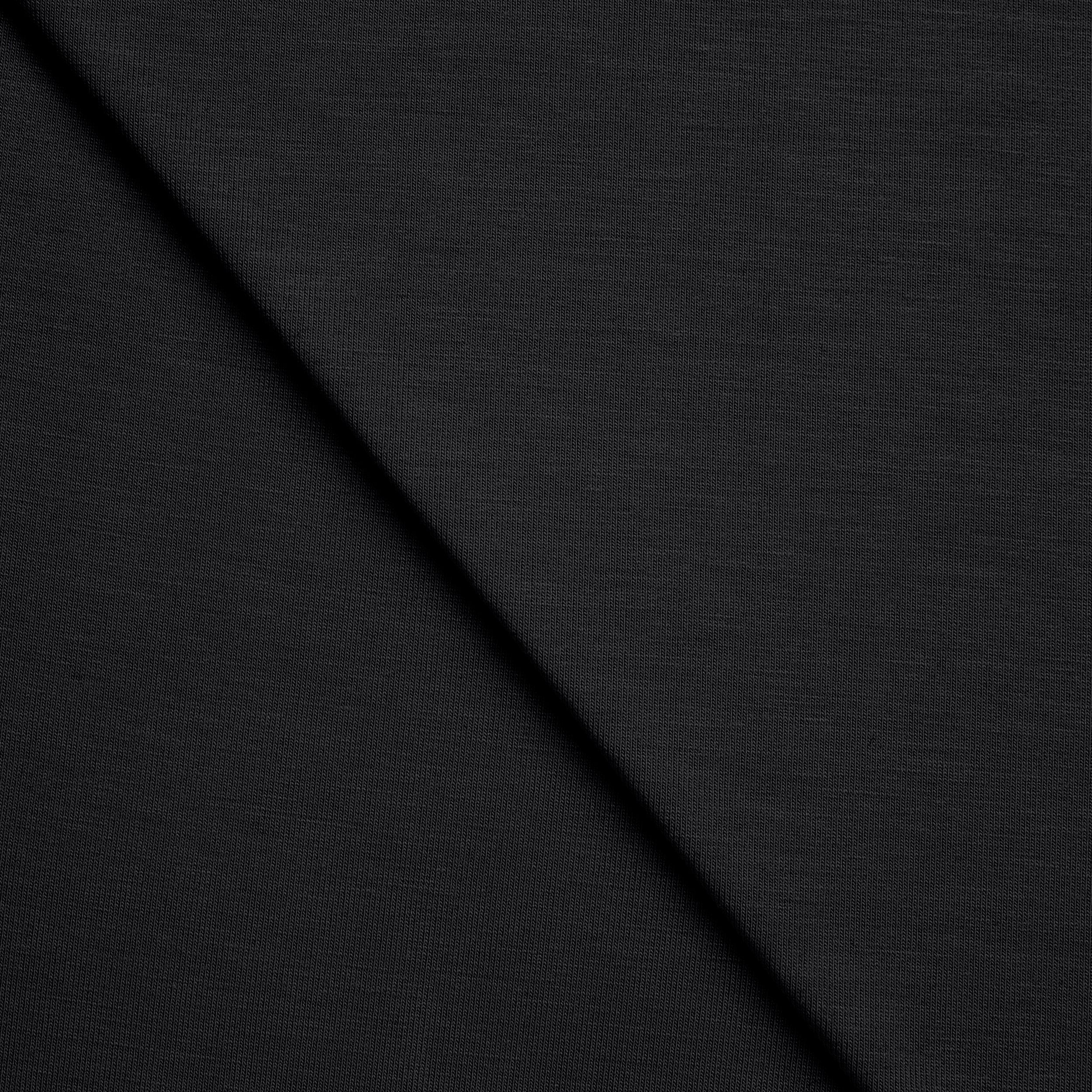 BAMBOO SINGLE JERSEY FABRIC WITH ELASTANE - BLACK - 210 GSM
