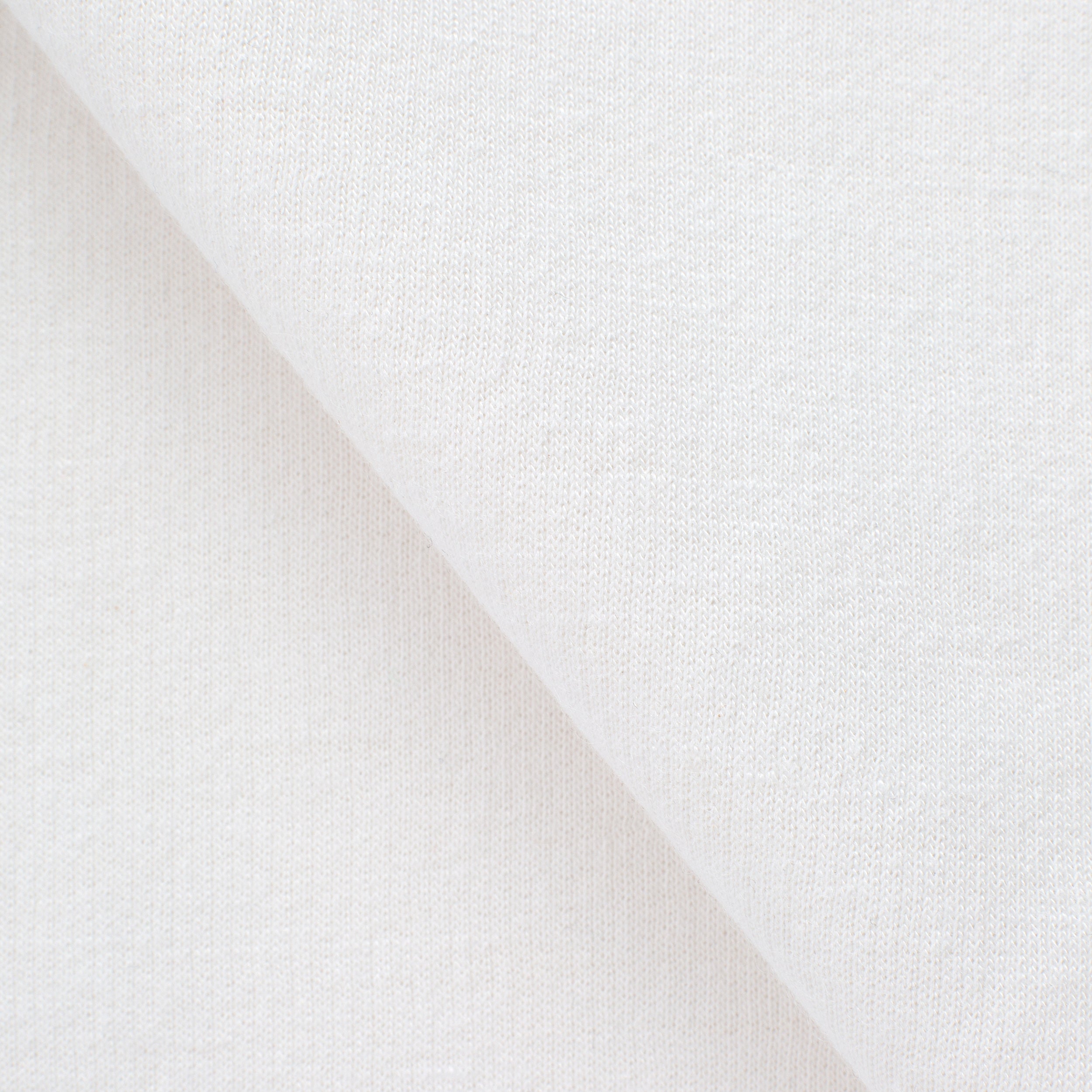 COTTON-POLYESTER FRENCH TERRY FABRIC WITH ELASTANE - WHITE - 260 GSM