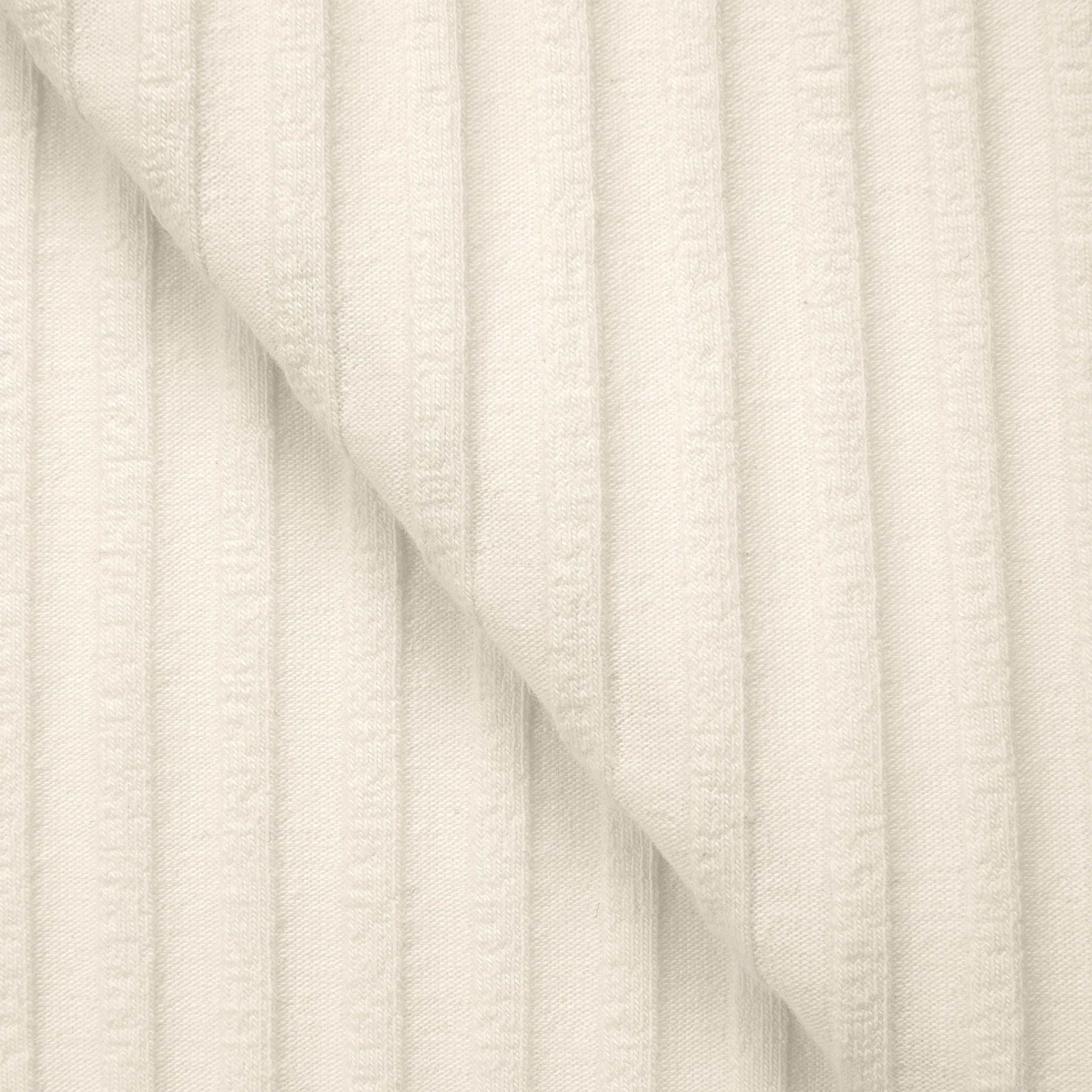 COTTON RIB KNIT FABRIC WITH ELASTANE - COCONUT CREAM - 250 GSM