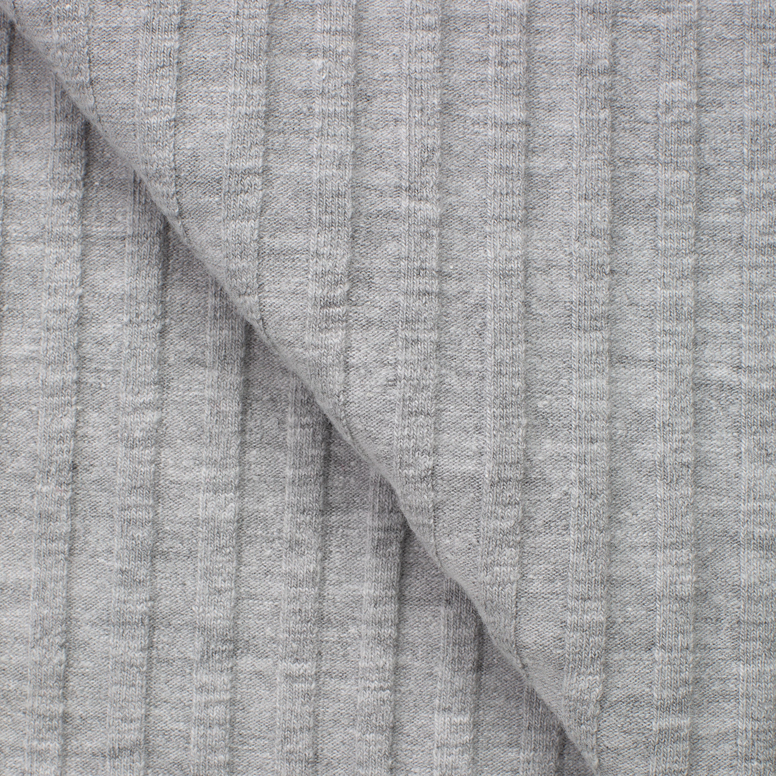 COTTON RIB KNIT FABRIC WITH ELASTANE - MELANGE - 250 GSM