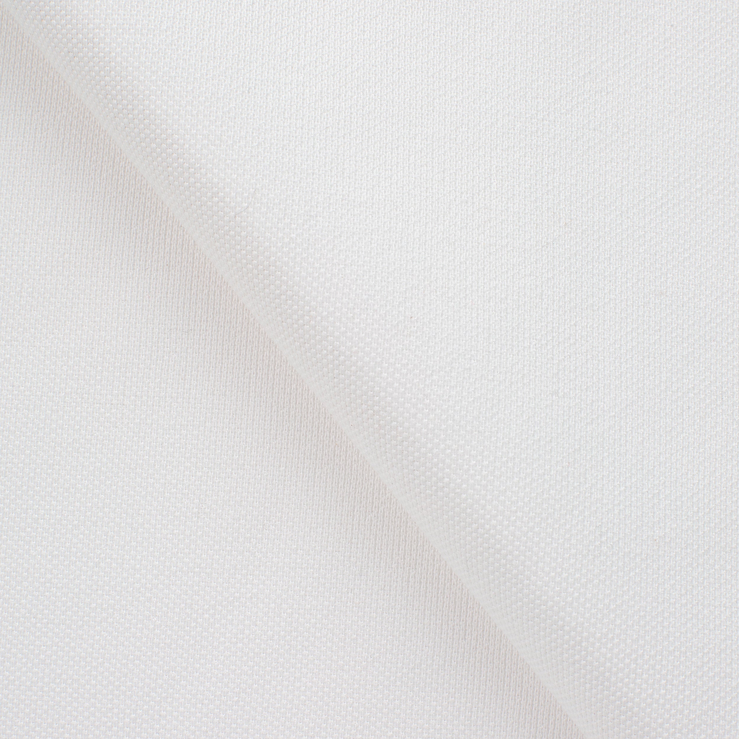 POLYESTER INTERLOCK KNIT FABRIC WITH ELASTANE - WHITE - 190 GSM