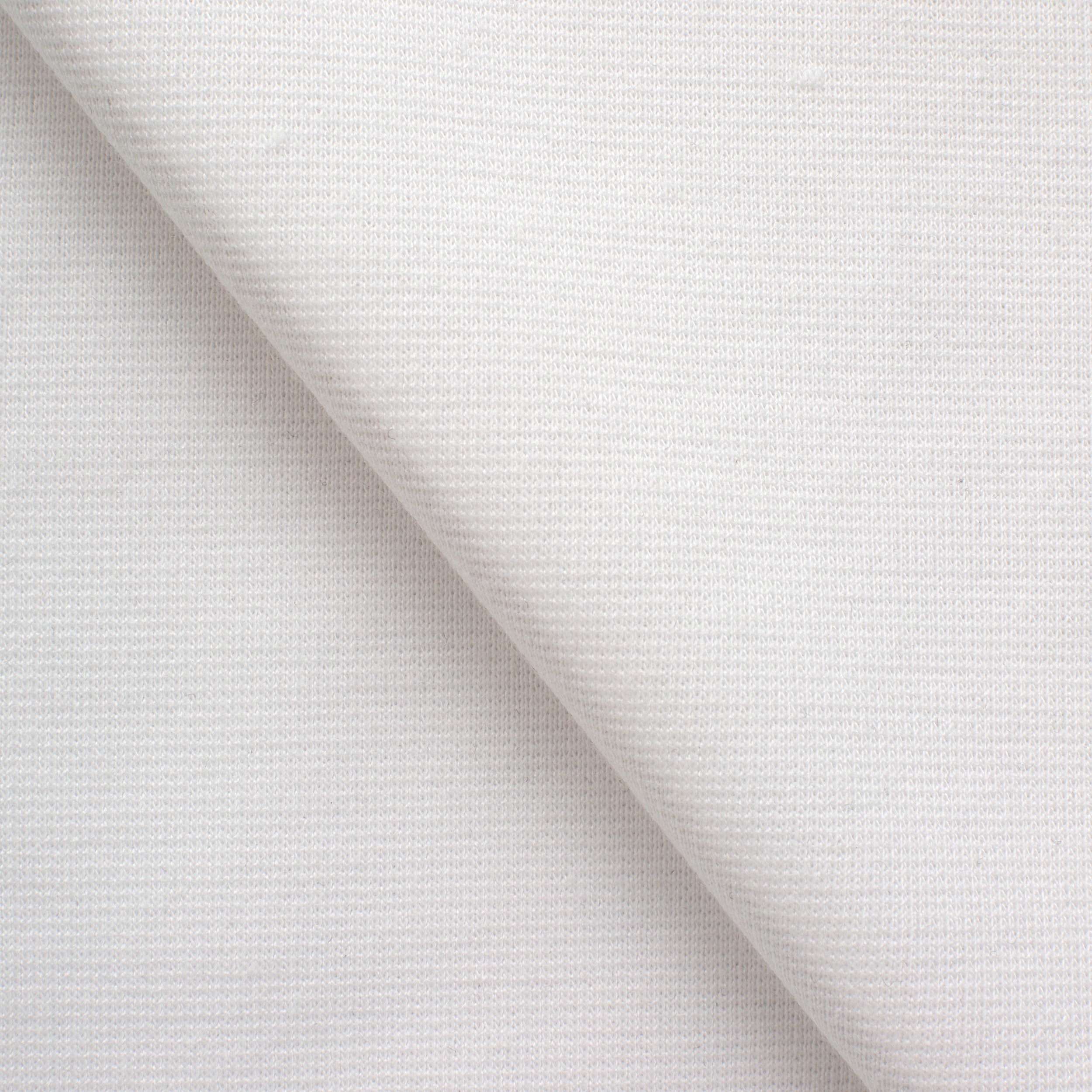 POLYESTER INTERLOCK KNIT FABRIC WITH ELASTANE - WHITE - 200 GSM