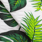 PRINTED COTTON SEERSUCKER FABRIC - LEAVES AND FLOWERS PRINT - 160 GSM