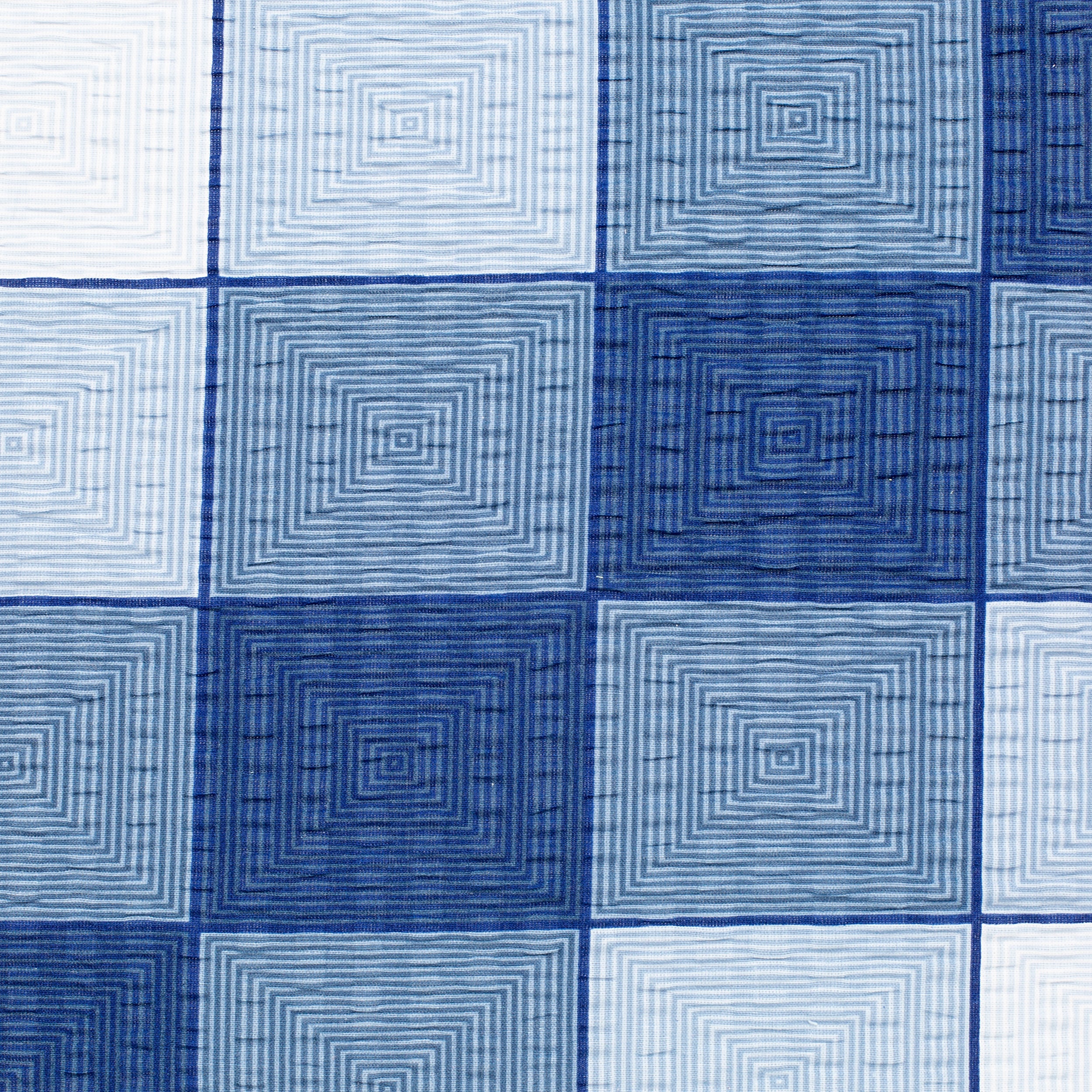 PRINTED COTTON POPLIN FABRIC - BLUE GREY AND WHITE GEOMETRIC PRINT - 160 GSM