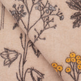 PRINTED COTTON FLANNEL FABRIC - WILD HERBS ON BEIGE BACKGROUND - 160 GSM