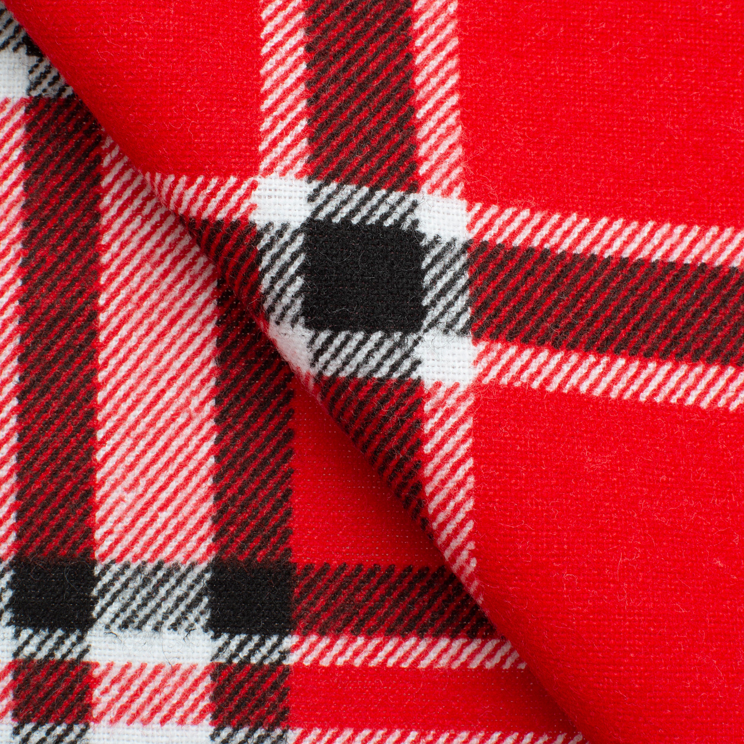 CHECKED COTTON FLANNEL FABRIC - RED CHECK - 160 GSM