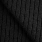 COTTON RIB KNIT FABRIC WITH ELASTANE - BLACK - 250 GSM