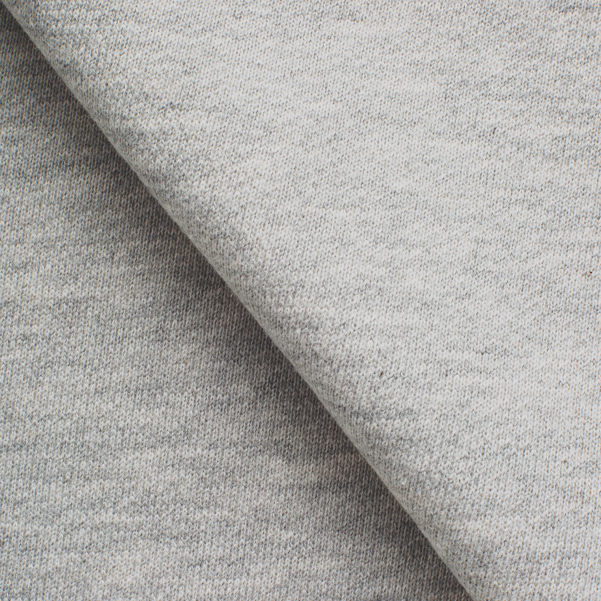 HEAVY COTTON DIAGONAL FRENCH TERRY FABRIC - GREY MELANGE - 430 GSM