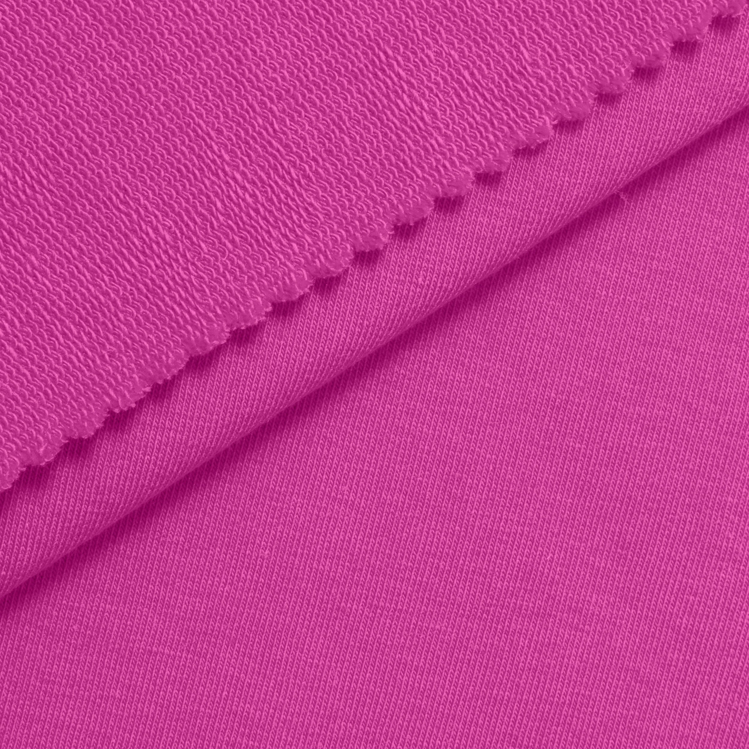 COTTON FRENCH TERRY FABRIC WITH ELASTANE - AMARANTH PINK - 280 GSM