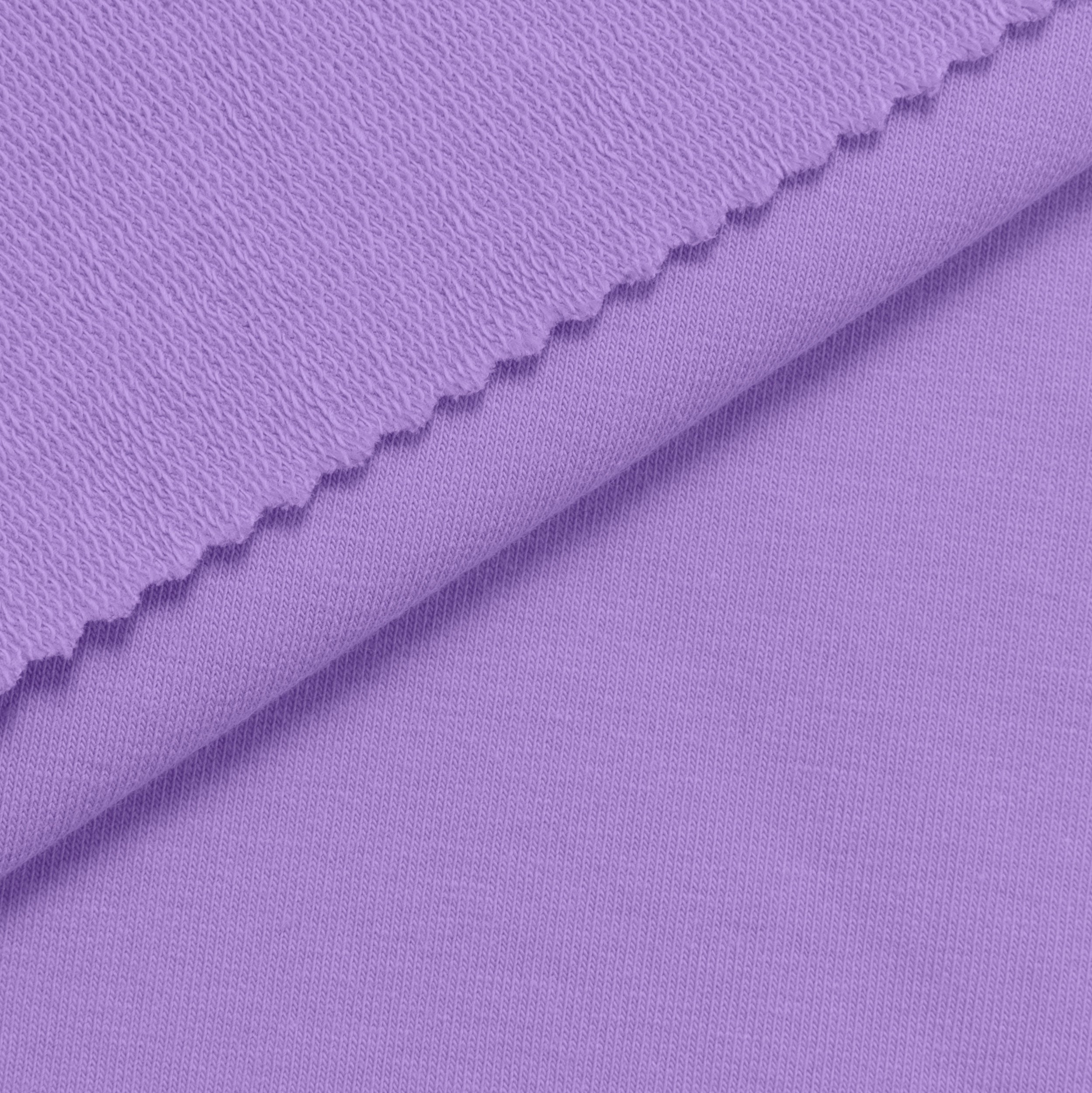 COTTON FRENCH TERRY FABRIC WITH ELASTANE - LAVENDER PURPLE - 280 GSM