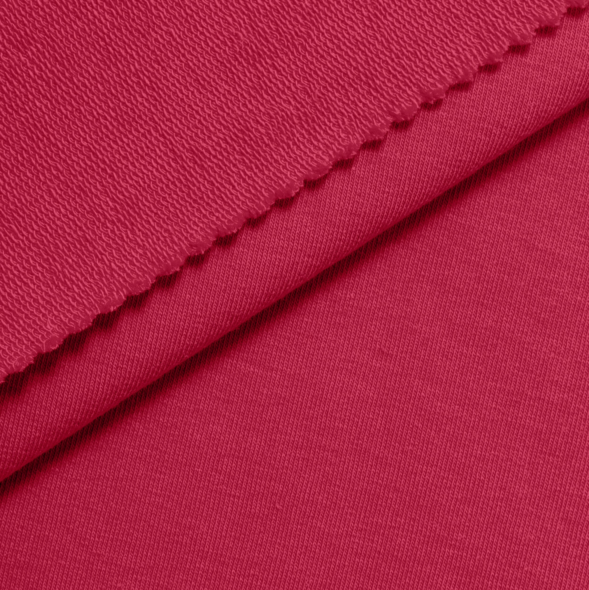 COTTON FRENCH TERRY FABRIC WITH ELASTANE - RASPBERRY PINK - 280 GSM