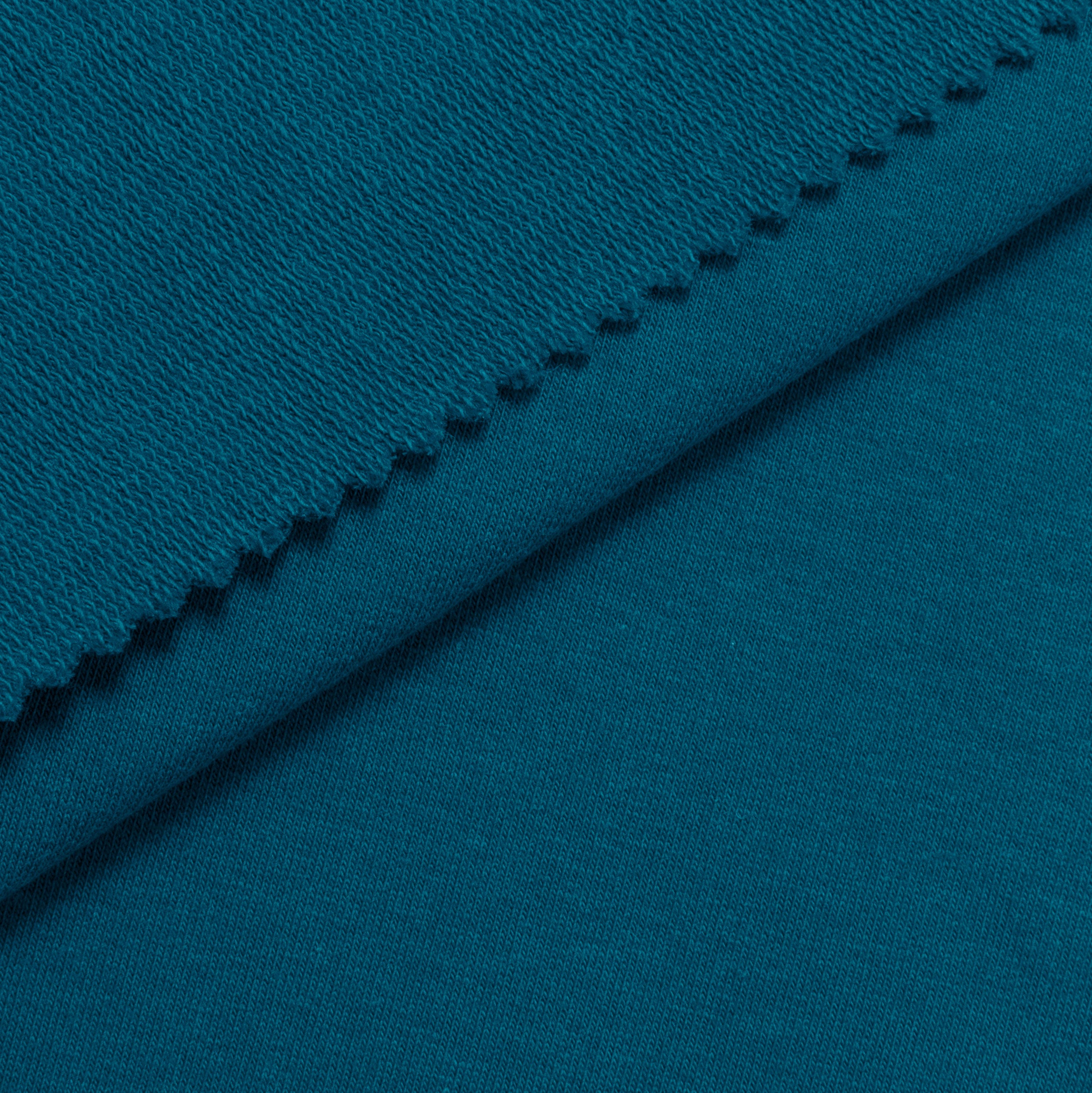 COTTON FRENCH TERRY FABRIC WITH ELASTANE - PETROL GREEN - 280 GSM