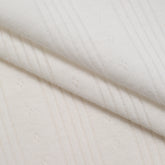 COTTON POINTELLE KNIT FABRIC - CABLE KNIT AND PAW PRINT ECRU PATTERN - 150 GSM