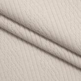 COTTON POINTELLE KNIT FABRIC - CABLE KNIT BEIGE PATTERN - 170 GSM