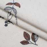 COTTON-POLYESTER POINTELLE KNIT FABRIC - BOTANICAL PAW PRINT - 200 GSM