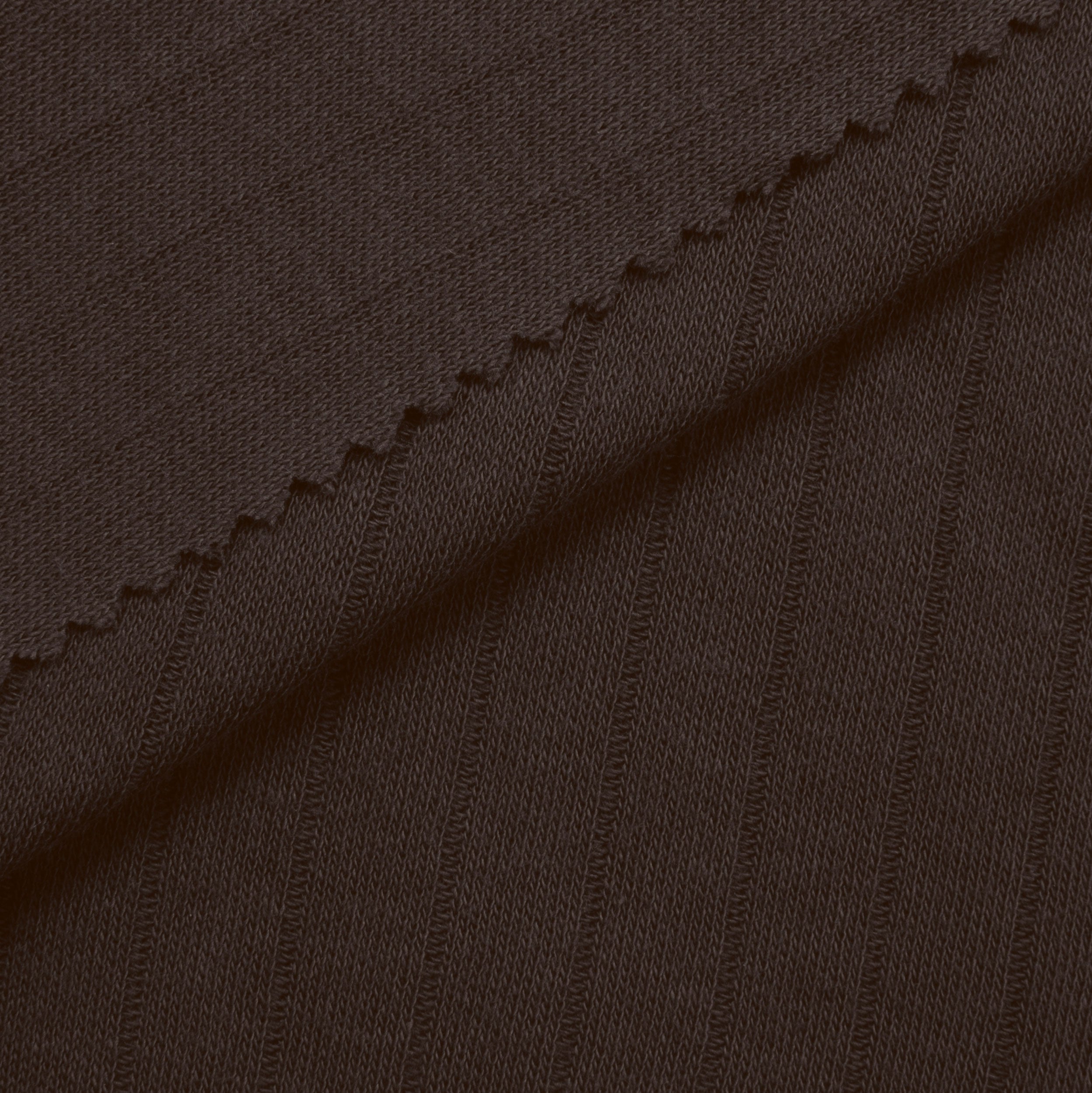 COTTON RIB KNIT FABRIC - CHOCOLATE - 190 GSM