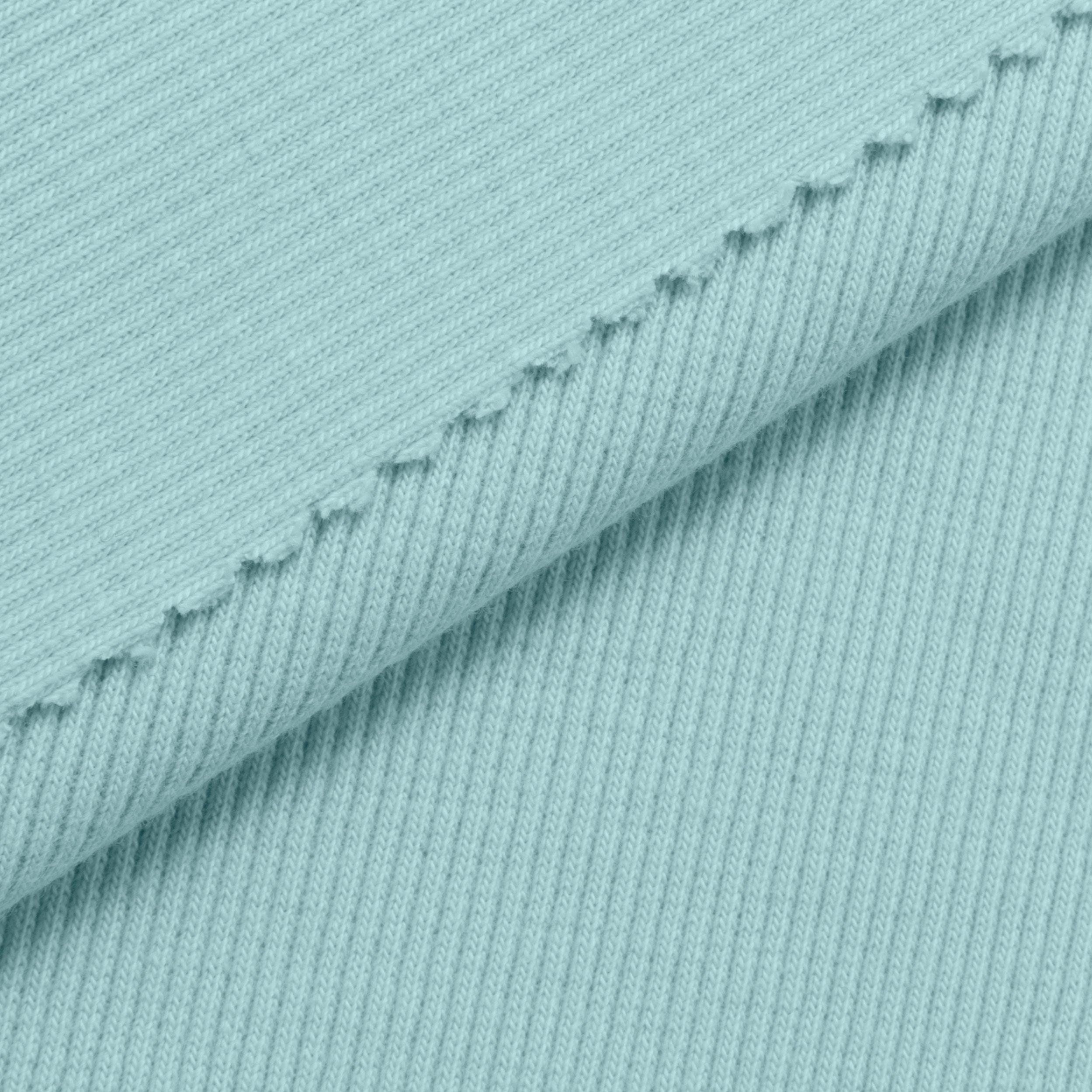 COTTON RIB KNIT FABRIC WITH ELASTANE - LAGOON TURQUOISE - 280 GSM