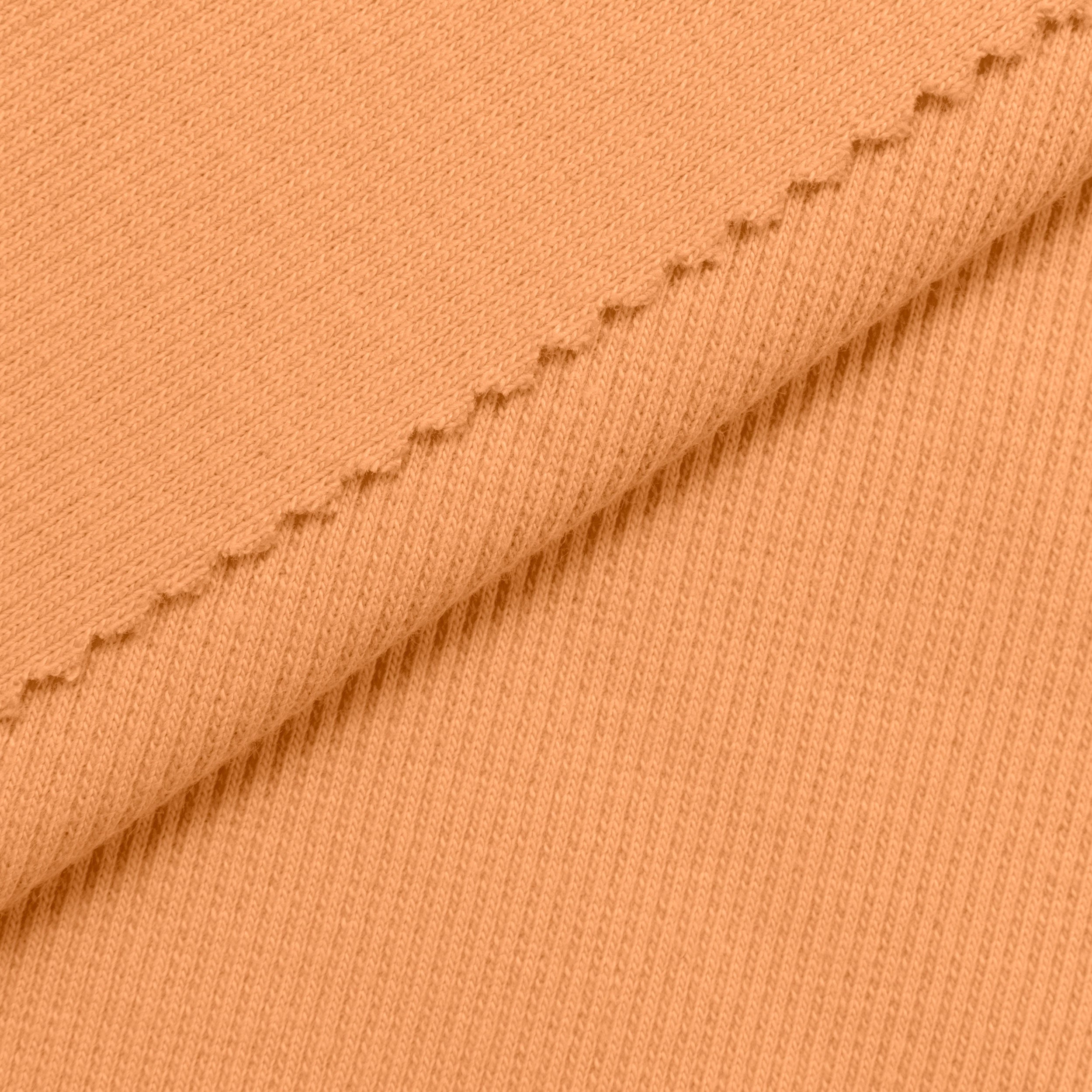 COTTON RIB KNIT FABRIC WITH ELASTANE - MELON - 280 GSM