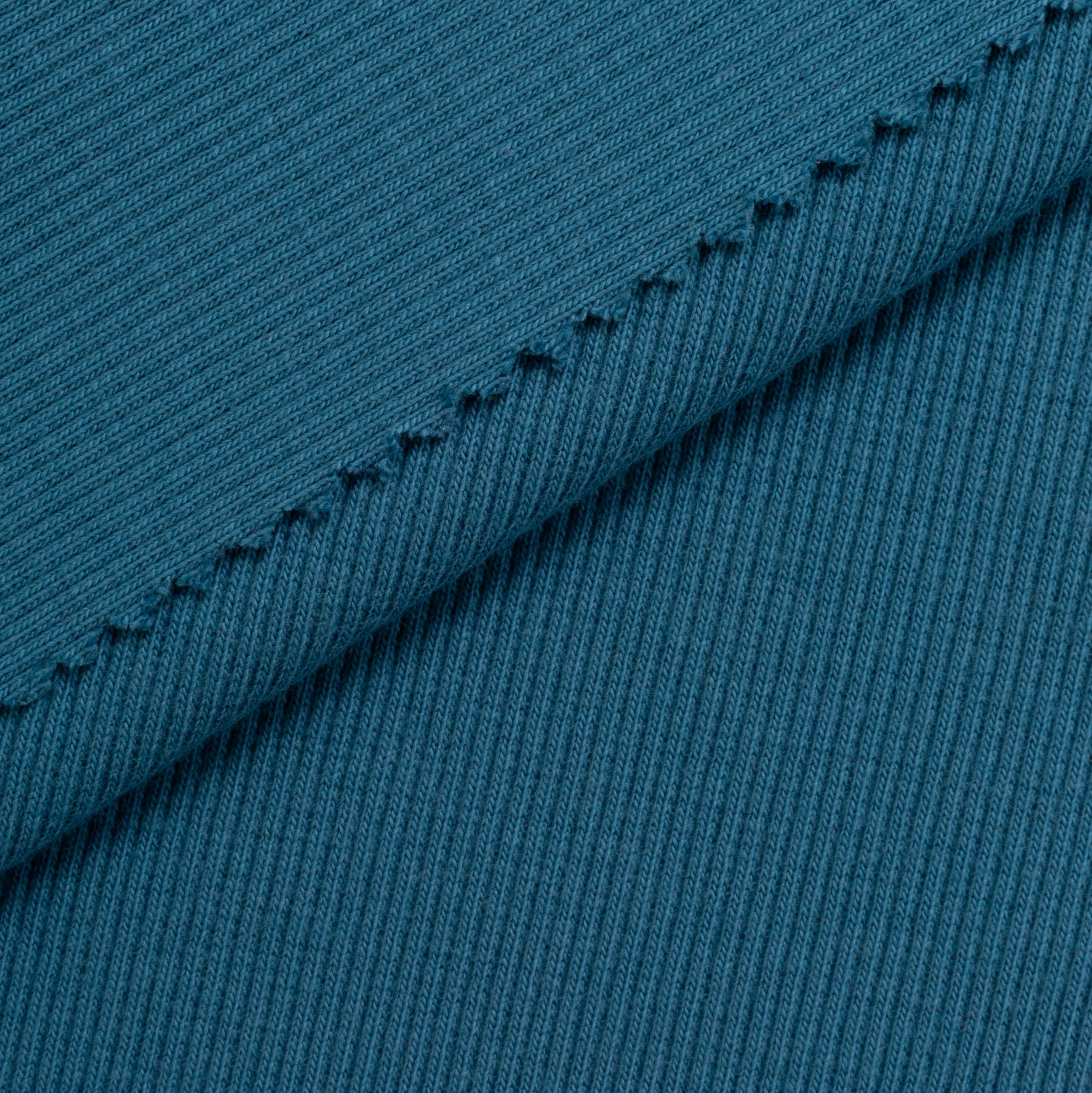 COTTON RIB KNIT FABRIC WITH ELASTANE - TURQUOISE - 280 GSM