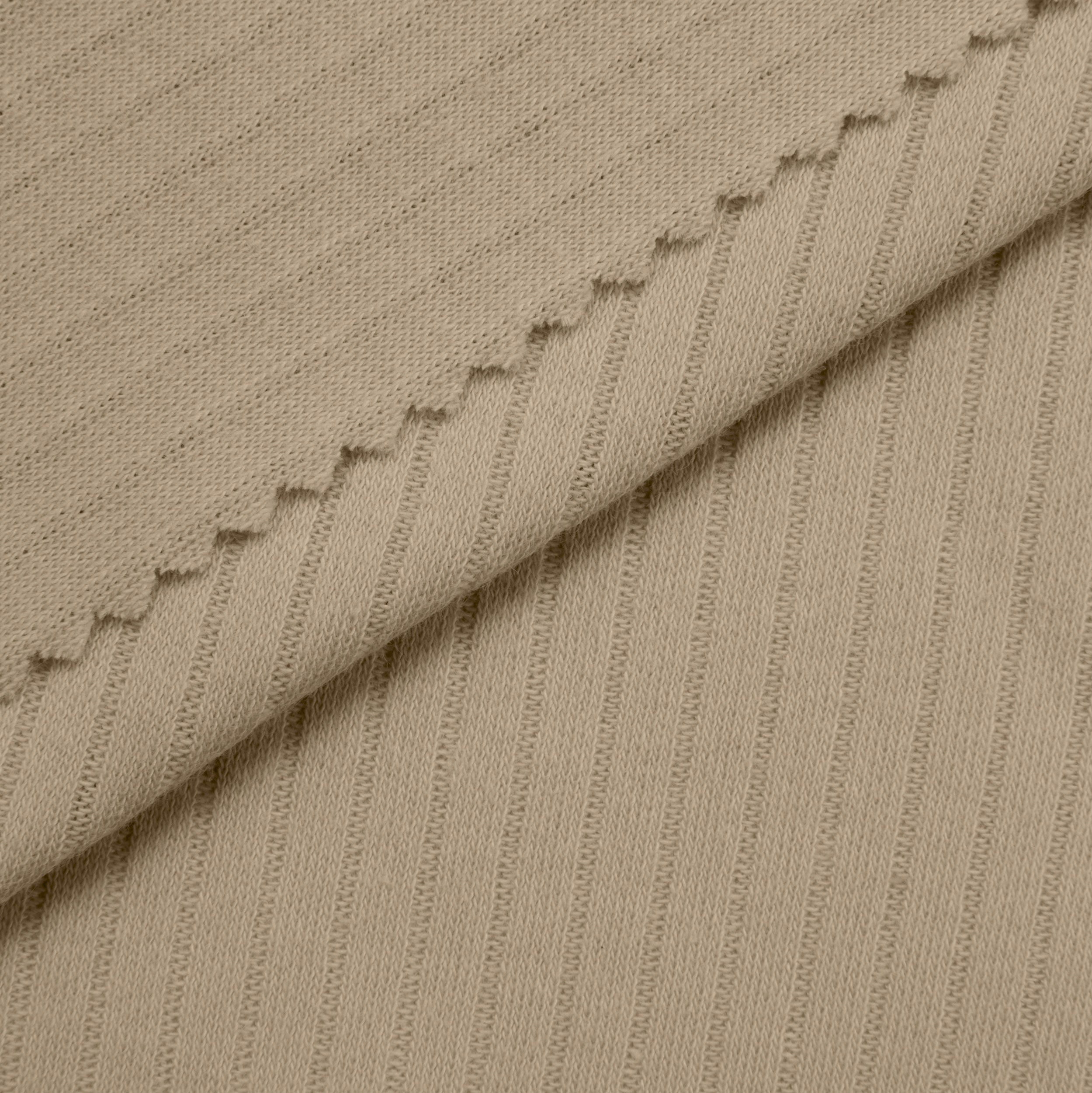 COTTON RIB KNIT FABRIC - LATTE - 170 GSM