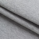 COTTON 2X1 RIB KNIT FABRIC WITH ELASTANE - BLEACHED GREY MELANGE - 350 GSM