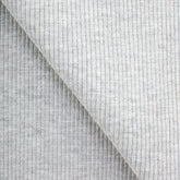 COTTON 2X1 RIB KNIT FABRIC WITH ELASTANE - GREY MELANGE - 420 GSM
