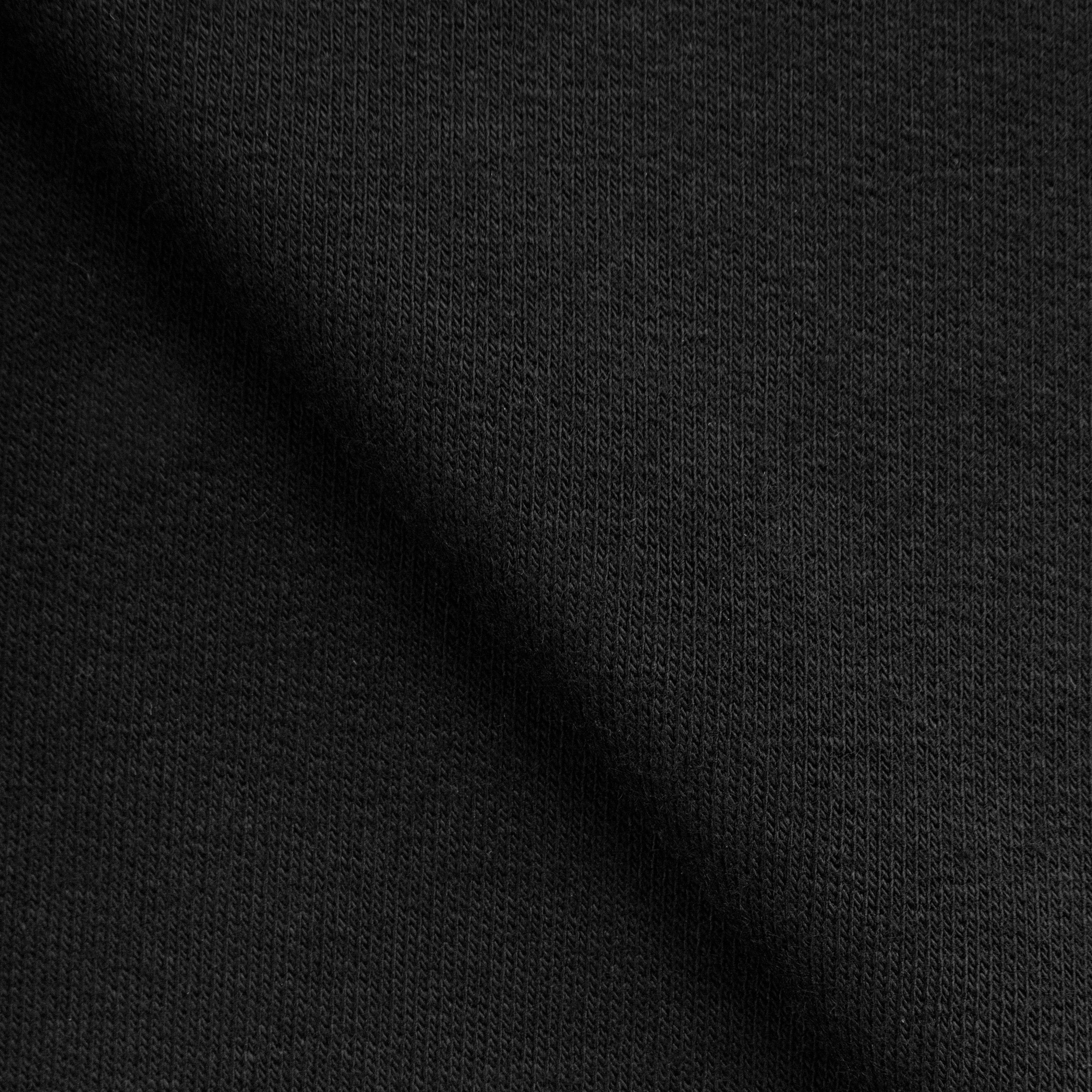 COTTON FRENCH TERRY FABRIC WITH ELASTANE - BLACK - 230 GSM