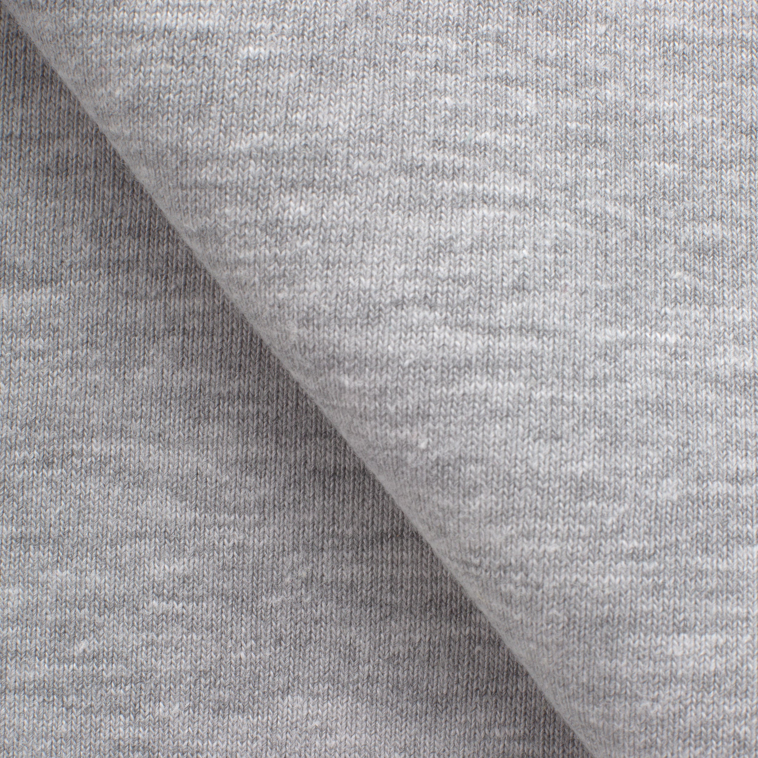 COTTON BRUSHED SWEATSHIRT FLEECE FABRIC - GREY MELANGE (OPTIC WHITE) - 330 GSM