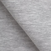 COTTON BRUSHED SWEATSHIRT FLEECE FABRIC - GREY MELANGE (OPTIC WHITE) - 330 GSM