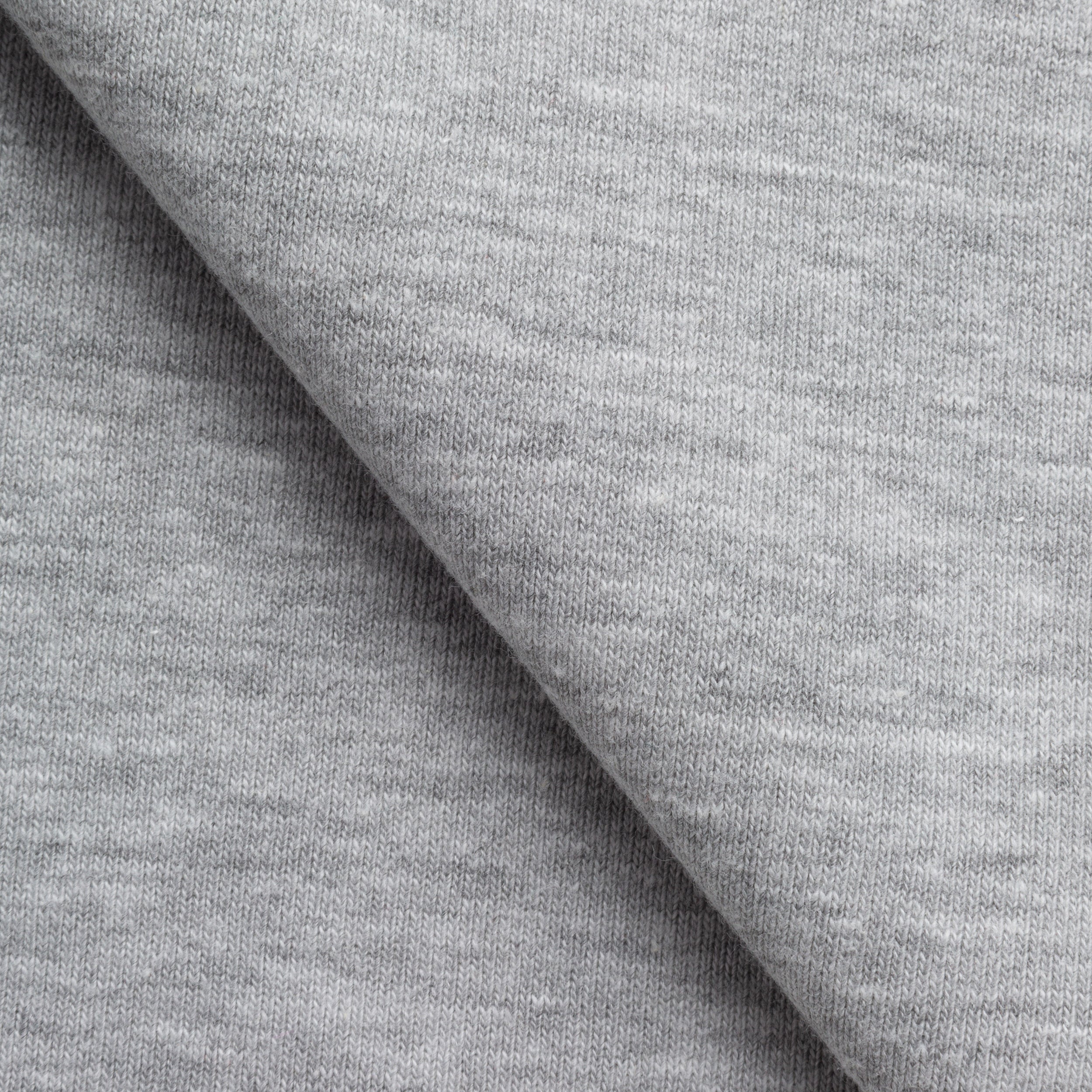 COTTON FRENCH TERRY FABRIC - GREY MELANGE (OPTIC WHITE) - 330 GSM
