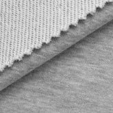 COTTON-POLYESTER DIAGONAL SWEATSHIRT FABRIC - GREY MELANGE (OPTIC WHITE) - 330 GSM