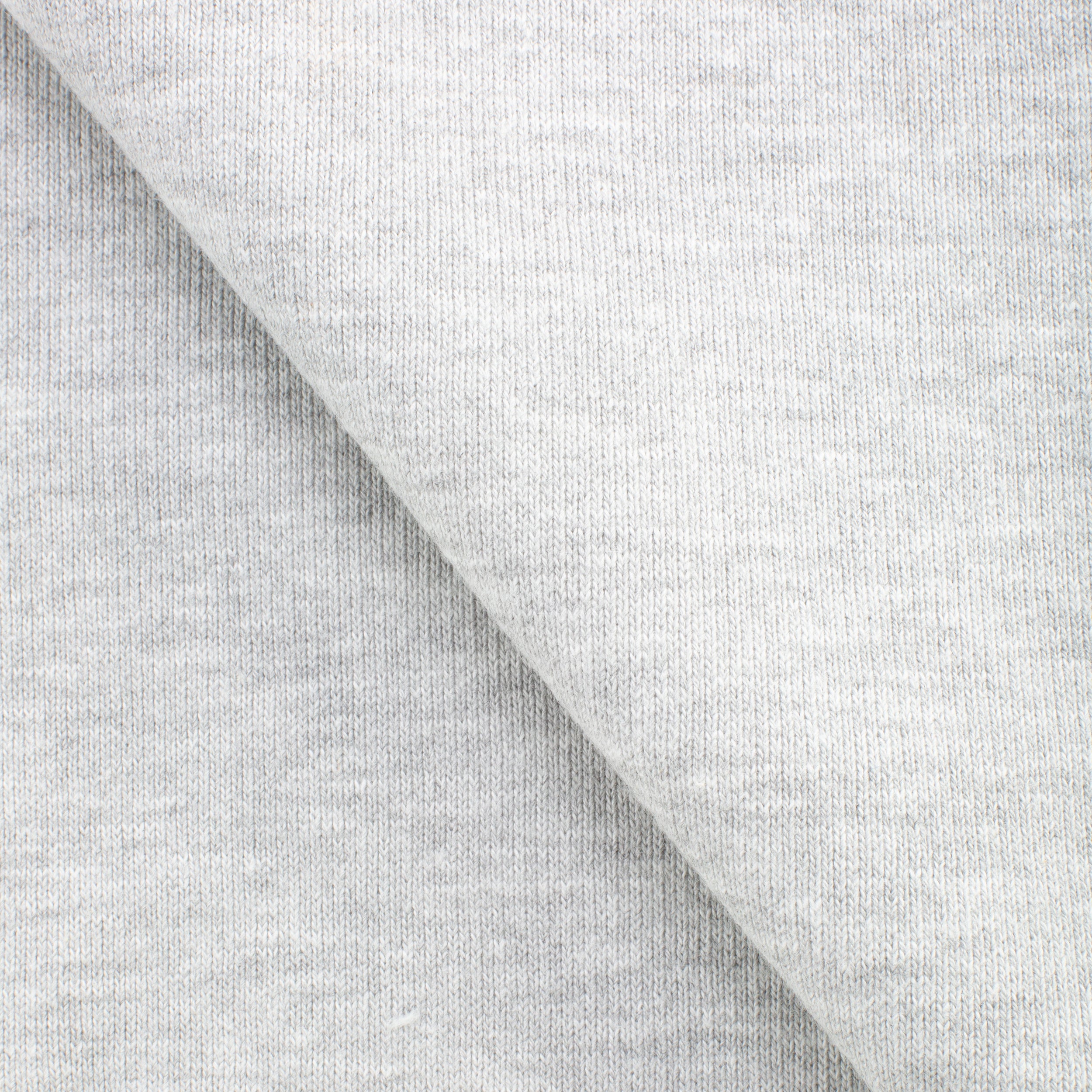 COTTON BRUSHED SWEATSHIRT FLEECE FABRIC - GREY MELANGE - 500 GSM