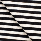 COTTON 2X1 RIB KNIT FABRIC WITH ELASTANE - WASHED BLACK STRIPES - 250 GSM