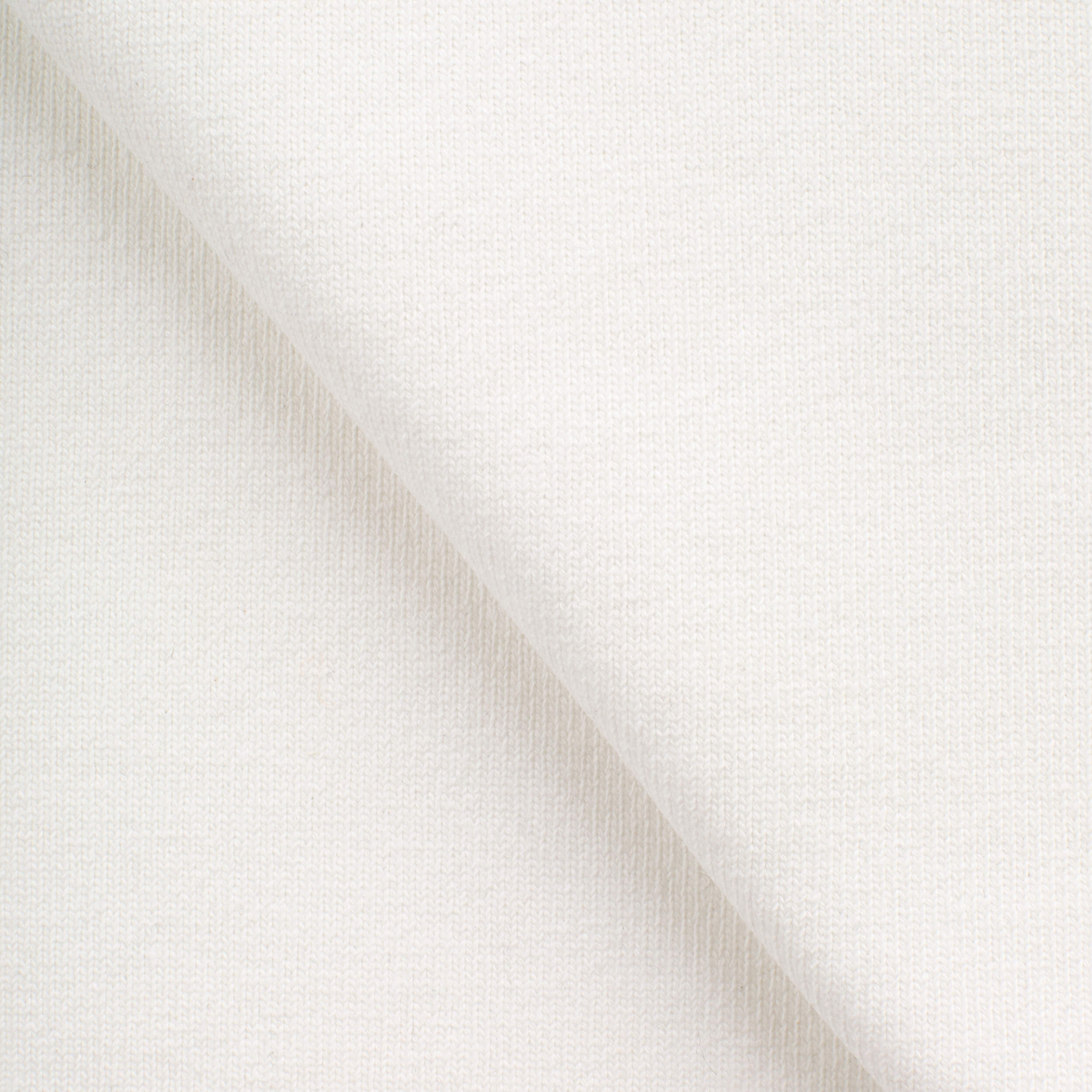 COTTON RIB KNIT FABRIC WITH ELASTANE - SNOW WHITE - 400 GSM