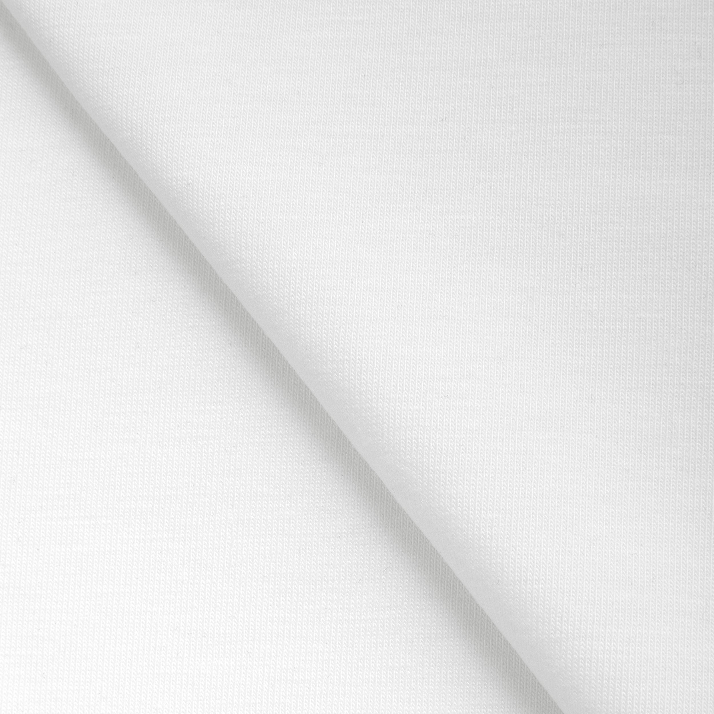 COTTON SINGLE JERSEY FABRIC WITH ELASTANE - SNOW WHITE - 160 GSM