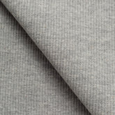 COTTON 2X1 RIB KNIT FABRIC WITH ELASTANE - UNBLEACHED GREY MELANGE - 350 GSM