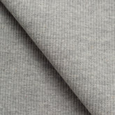 HEATHER GREY MELANGE 2 X 1 RIB - GREY MELANGE UNBLEACHED