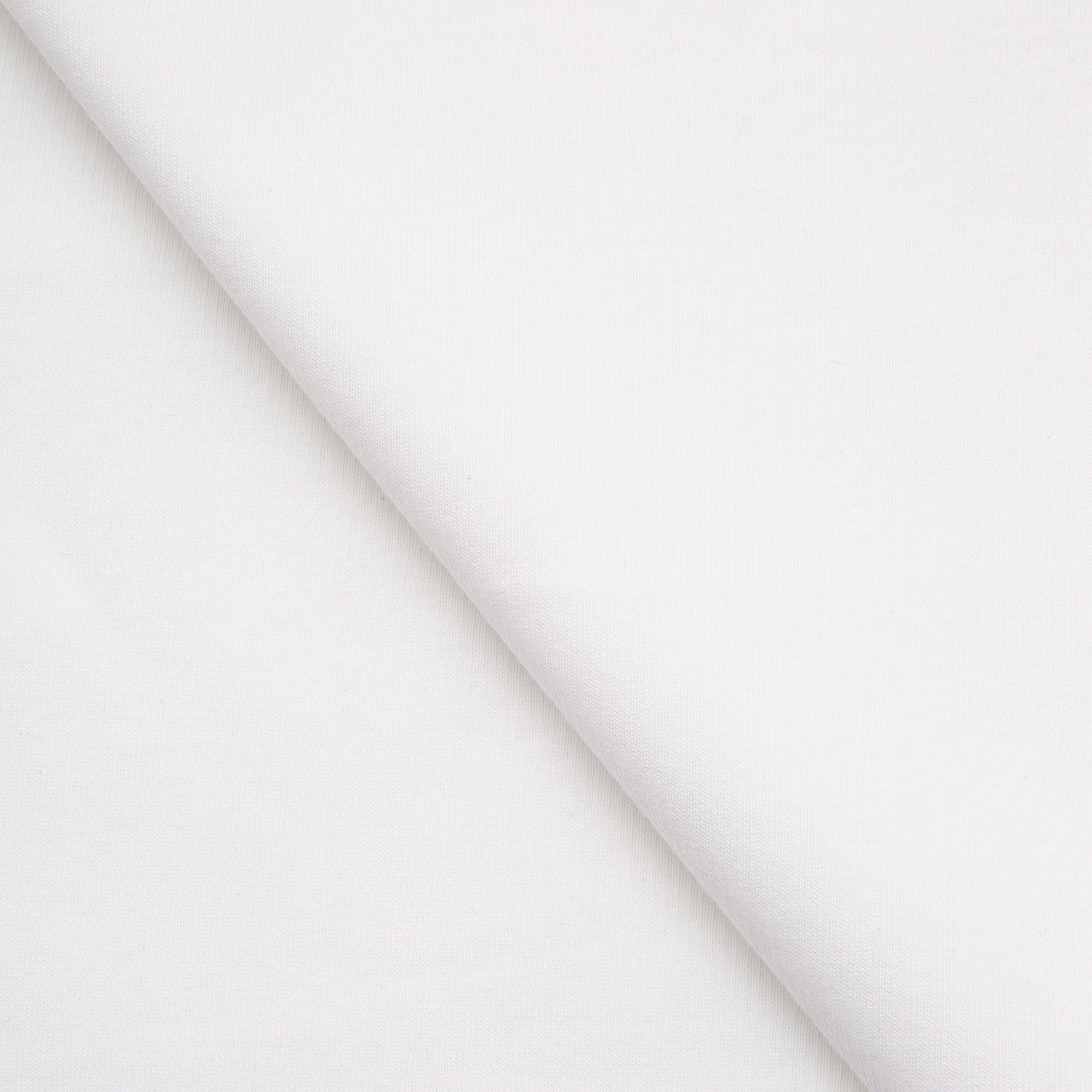 LIGHTWEIGHT COTTON BRUSHED SWEATSHIRT FLEECE FABRIC - SNOW WHITE - 280 GSM
