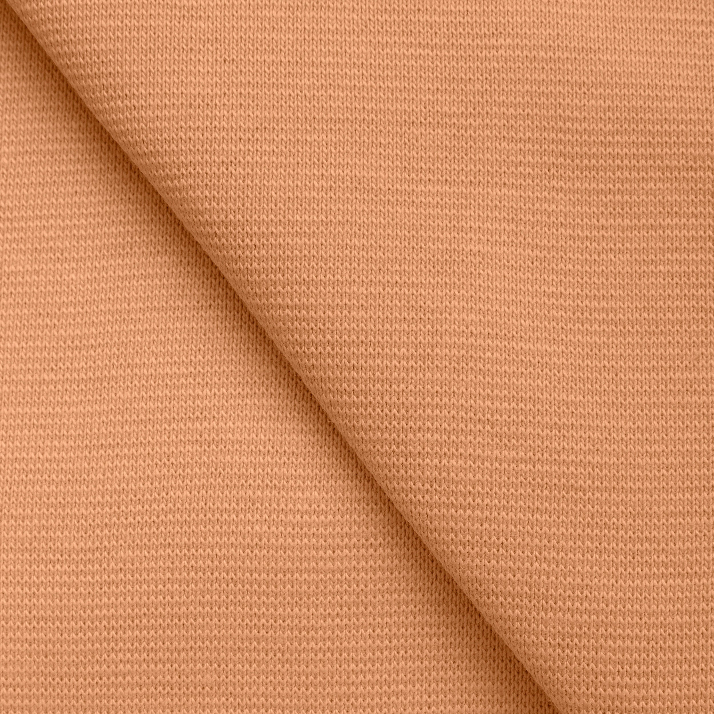 COTTON 1X1 RIB KNIT FABRIC WITH ELASTANE - APRICOT - 220 GSM
