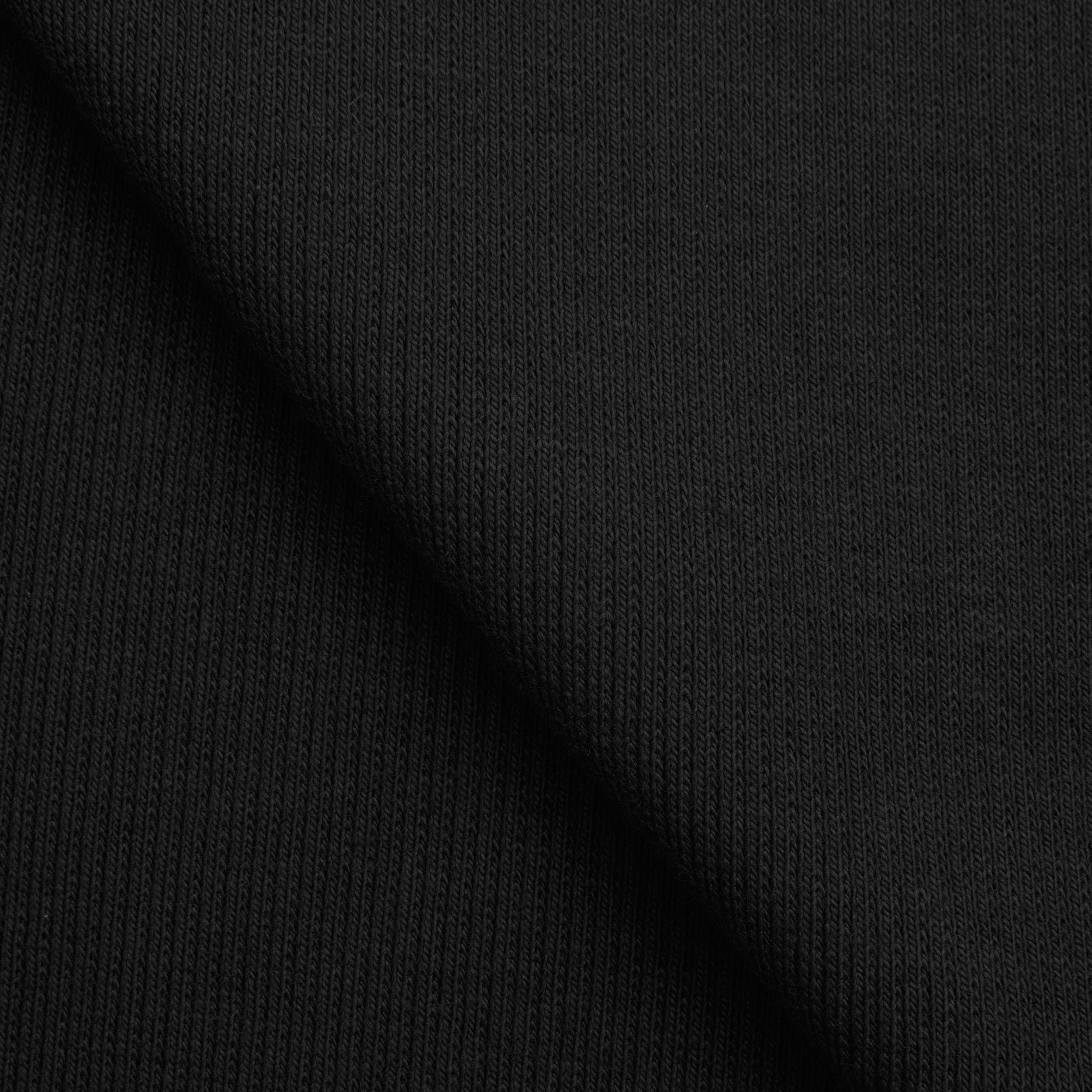 COTTON 1X1 RIB KNIT FABRIC WITH ELASTANE - BLACK - 220 GSM