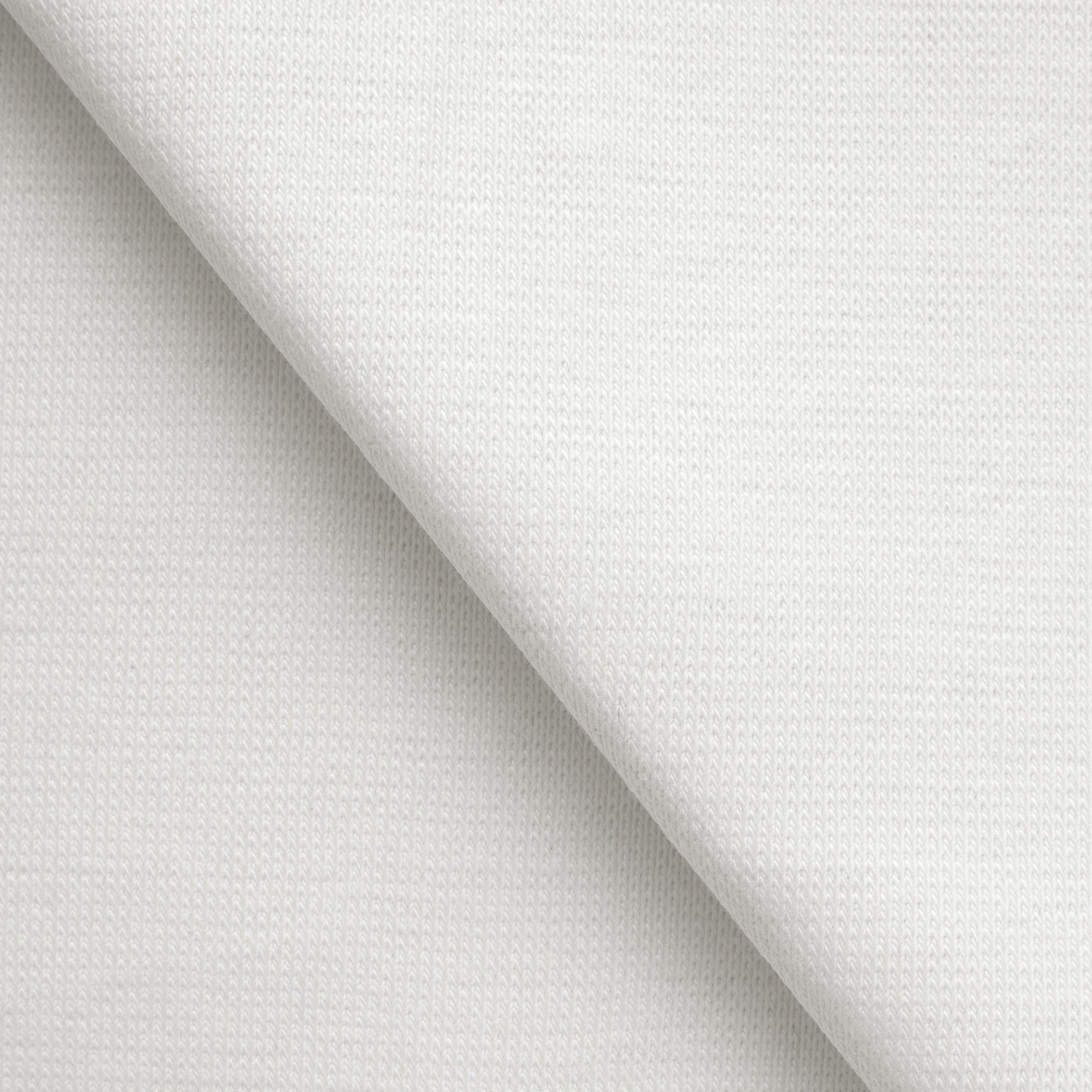 COTTON 1X1 RIB KNIT FABRIC WITH ELASTANE - SNOW WHITE - 220 GSM